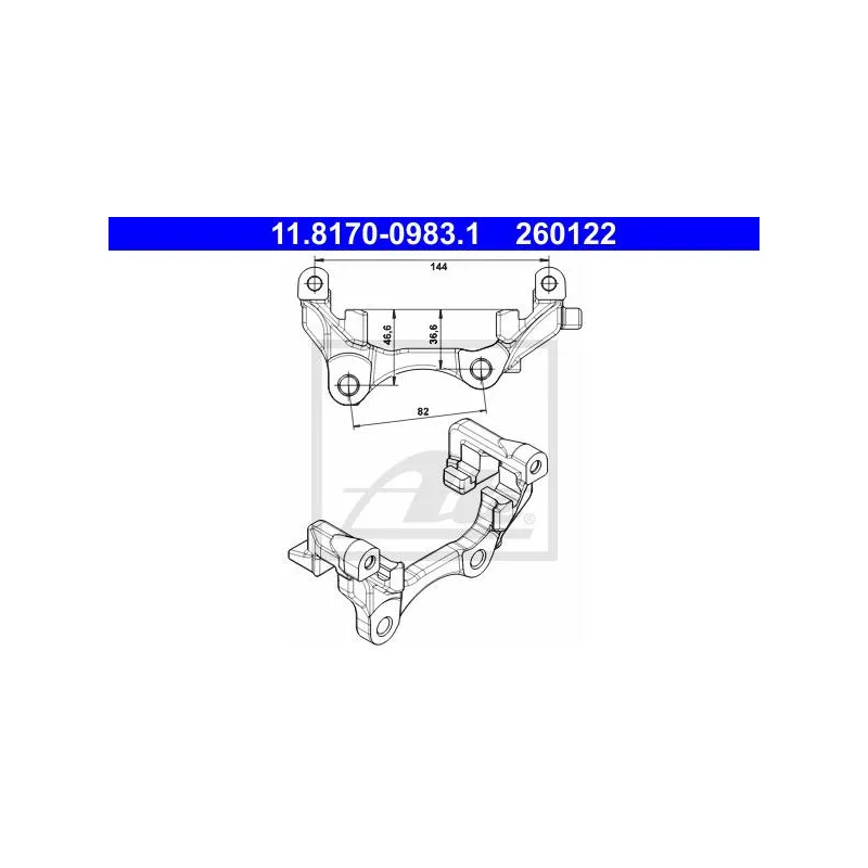 Support, étrier de frein ATE 11.8170-0983.1 - Visuel 1
