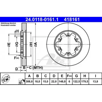 Jeu de 2 disques de frein arrière ATE OEM 1815600