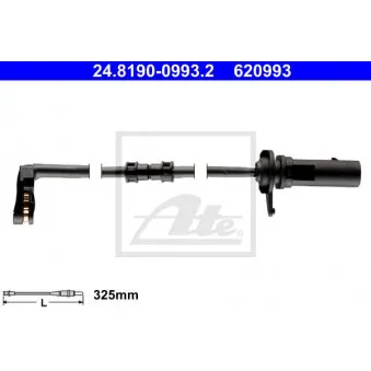 Contact d'avertissement, usure des plaquettes de frein ATE OEM 4G0615121D