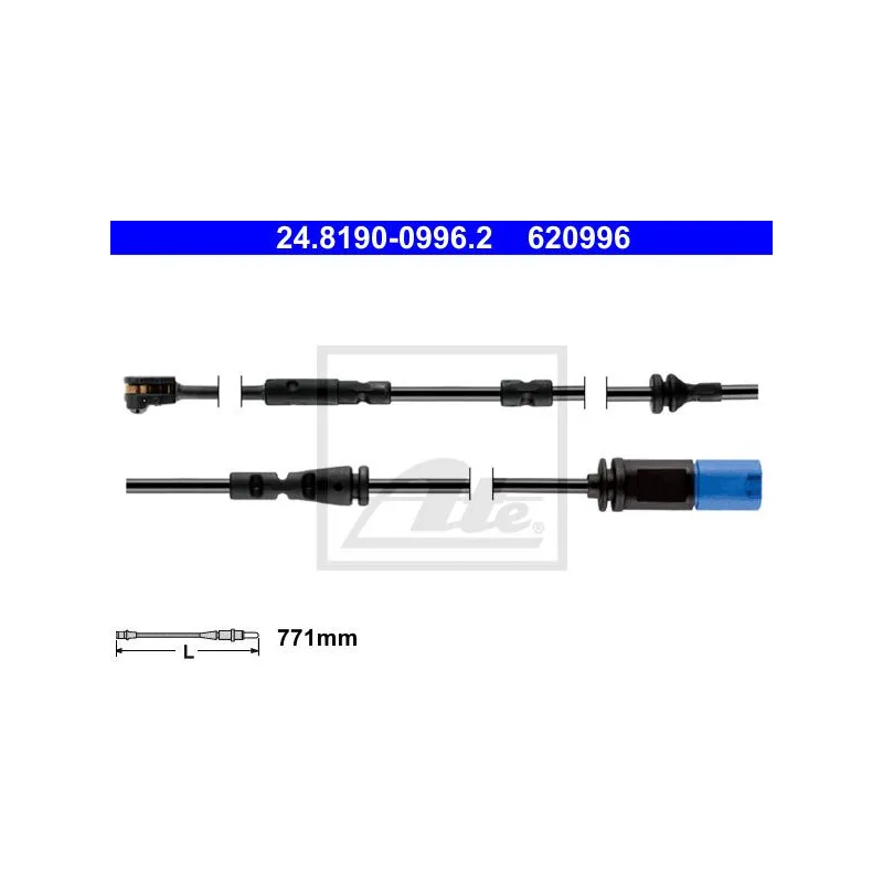 Contact d'avertissement, usure des plaquettes de frein ATE 24.8190-0996.2 - Visuel 1