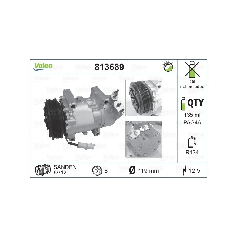 Compresseur, climatisation VALEO 813189 - Visuel 2