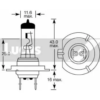 LUCAS ELECTRICAL LLB477 - Ampoule, projecteur longue portée