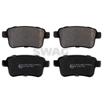 Jeu de 4 plaquettes de frein arrière SWAG 60 91 6897 pour RENAULT KANGOO 1.5 dCi - 106cv