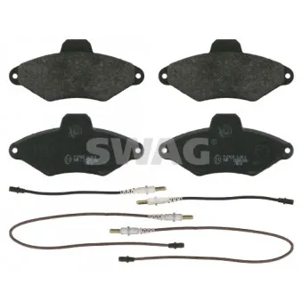 Jeu de 4 plaquettes de frein avant SWAG 64 91 6413 pour CITROEN XANTIA 1.9 SD - 75cv