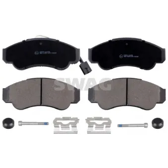 Jeu de 4 plaquettes de frein avant SWAG 70 91 6663 pour PEUGEOT BOXER 2.0 BiFuel - 110cv