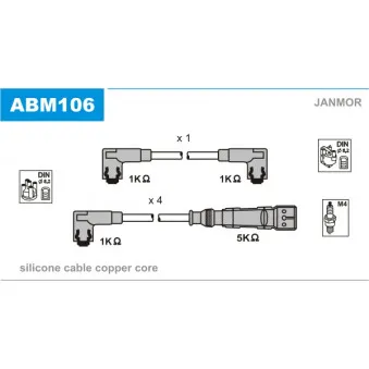 Kit de câbles d'allumage JANMOR ABM106