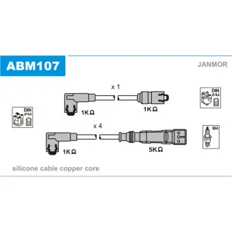 JANMOR ABM107 - Kit de câbles d'allumage