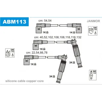 Kit de câbles d'allumage JANMOR ABM113