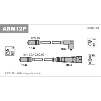 Kit de câbles d'allumage JANMOR ABM12P