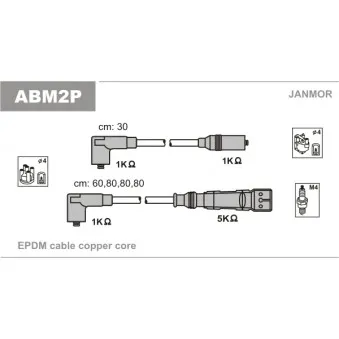 JANMOR ABM2P - Kit de câbles d'allumage
