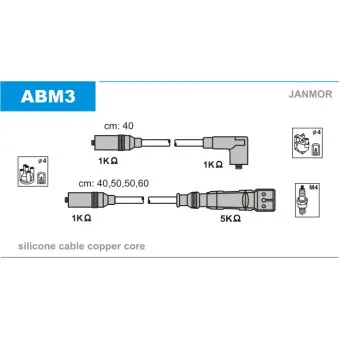 JANMOR ABM3 - Kit de câbles d'allumage