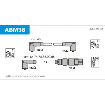 Kit de câbles d'allumage JANMOR OEM 021905409B