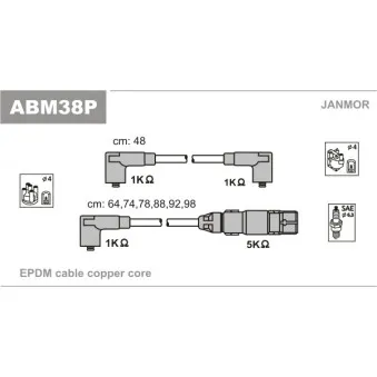 Kit de câbles d'allumage JANMOR OEM 021905409B