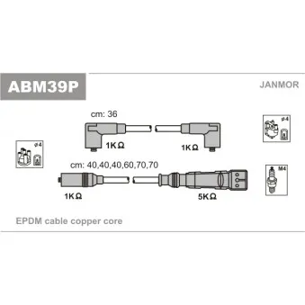 Kit de câbles d'allumage JANMOR ABM39P