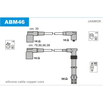 Kit de câbles d'allumage JANMOR ABM46