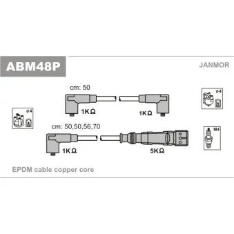 Kit de câbles d'allumage JANMOR ABM48P