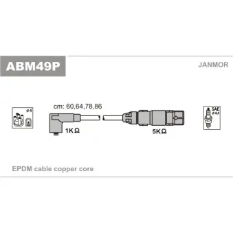 Kit de câbles d'allumage JANMOR OEM 346373