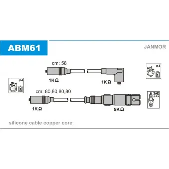JANMOR ABM61 - Kit de câbles d'allumage