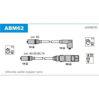 Kit de câbles d'allumage JANMOR ABM62