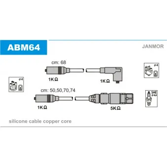 Kit de câbles d'allumage JANMOR ABM64