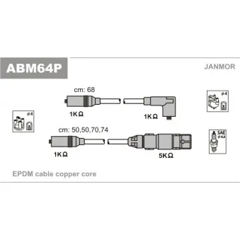 JANMOR ABM64P - Kit de câbles d'allumage
