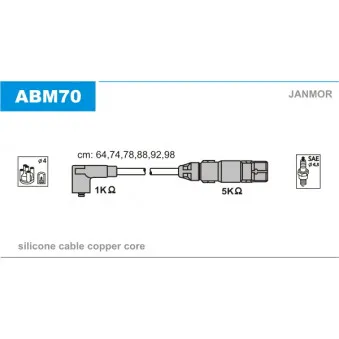 Kit de câbles d'allumage JANMOR ABM70