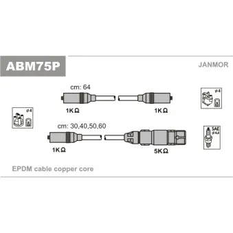 JANMOR ABM75P - Kit de câbles d'allumage