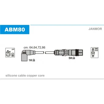 JANMOR ABM80 - Kit de câbles d'allumage