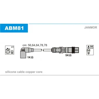 JANMOR ABM81 - Kit de câbles d'allumage