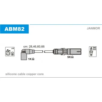 JANMOR ABM82 - Kit de câbles d'allumage