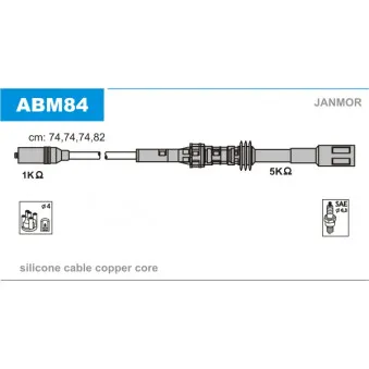 Kit de câbles d'allumage JANMOR ABM84