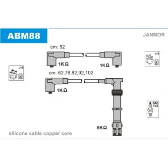 Kit de câbles d'allumage JANMOR ABM88