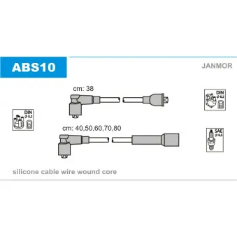 JANMOR ABS10 - Kit de câbles d'allumage