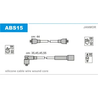 JANMOR ABS15 - Kit de câbles d'allumage