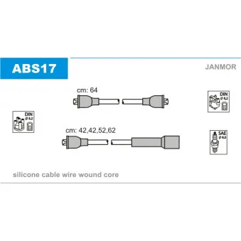 JANMOR ABS17 - Kit de câbles d'allumage