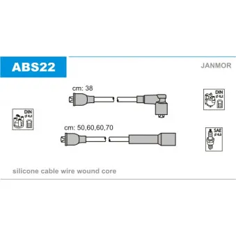 JANMOR ABS22 - Kit de câbles d'allumage