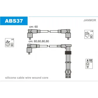 JANMOR ABS37 - Kit de câbles d'allumage