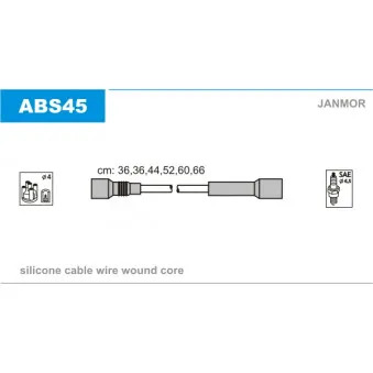 JANMOR ABS45 - Kit de câbles d'allumage