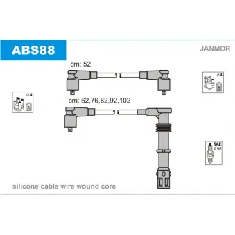 JANMOR ABS88 - Kit de câbles d'allumage