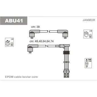 Kit de câbles d'allumage JANMOR ABU41