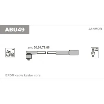 Kit de câbles d'allumage JANMOR ABU49