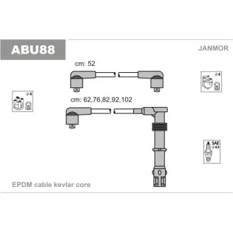 Kit de câbles d'allumage JANMOR ABU88