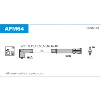 JANMOR AFM64 - Kit de câbles d'allumage