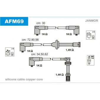 JANMOR AFM69 - Kit de câbles d'allumage
