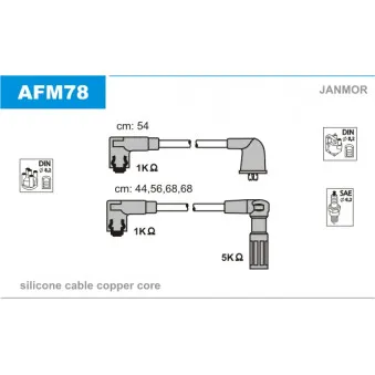 JANMOR AFM78 - Kit de câbles d'allumage