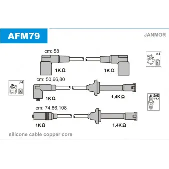 JANMOR AFM79 - Kit de câbles d'allumage