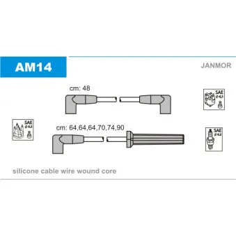 JANMOR AM14 - Kit de câbles d'allumage