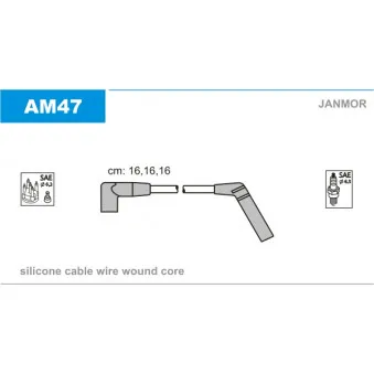 Kit de câbles d'allumage JANMOR OEM 96291306