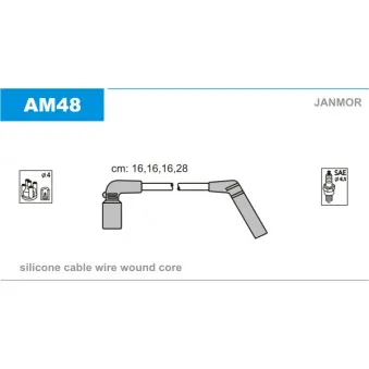 JANMOR AM48 - Kit de câbles d'allumage