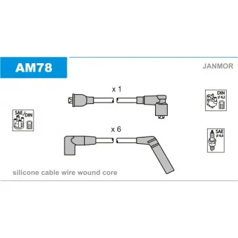 JANMOR AM78 - Kit de câbles d'allumage